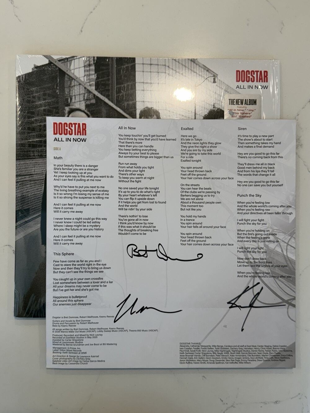 Keanu Reeves Dogstar All In Now Clear Vinyl LP + Signed Insert AUTOGRAPHED #2